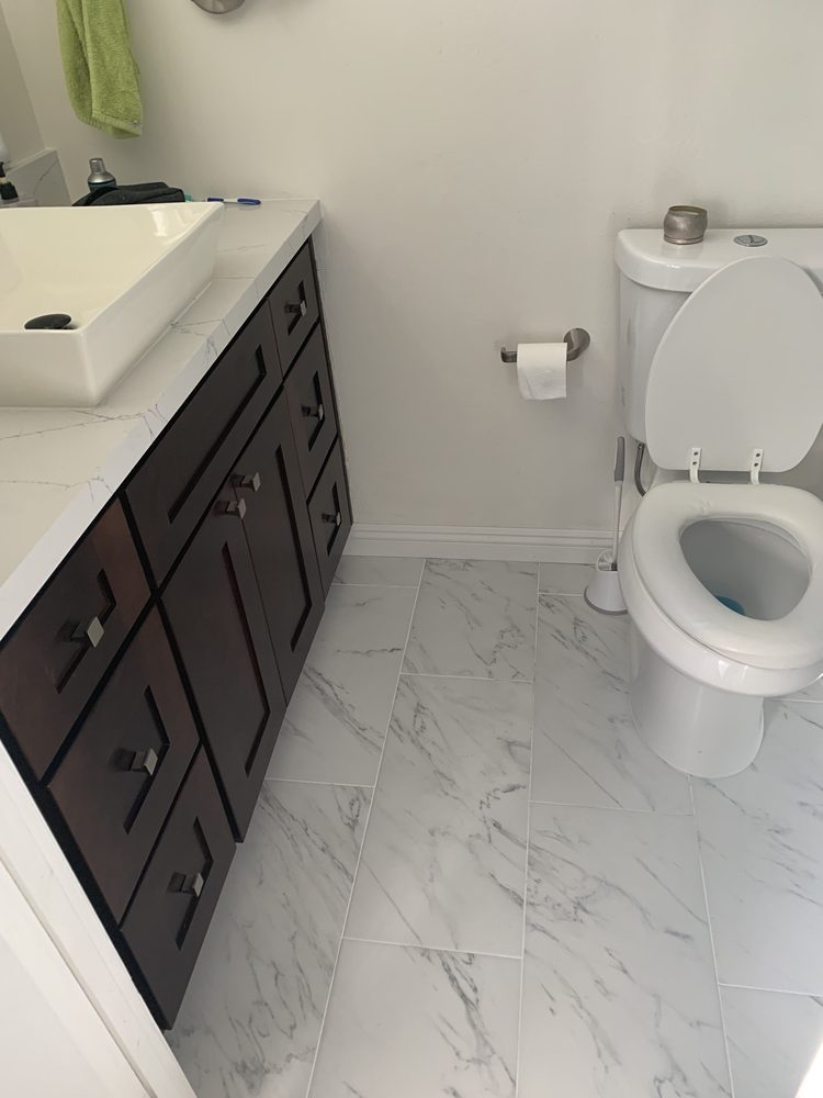 Marble Tile Bath & Vanity · Chula Vista